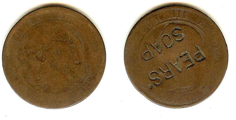 10 Centimes Napoleon III 1855 Countermark G